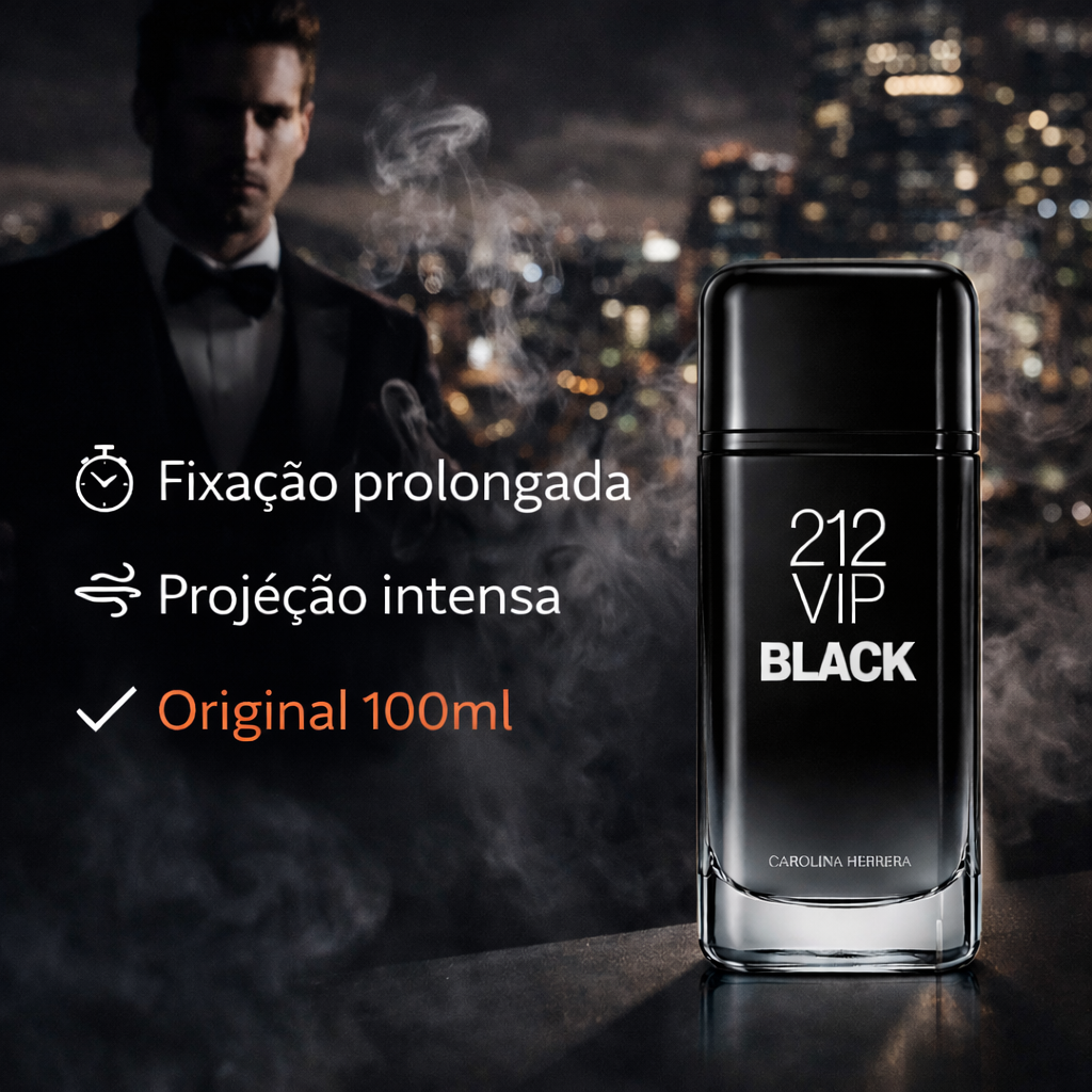 Perfume Carolina Herrera 212 Vip Black 100ml - O perfume da noite, intenso, misterioso e viciante.