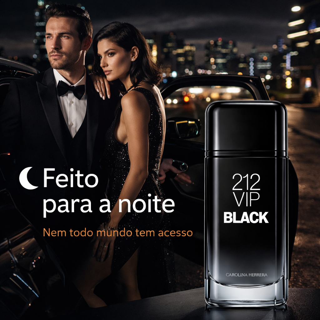 Perfume Carolina Herrera 212 Vip Black 100ml - O perfume da noite, intenso, misterioso e viciante.